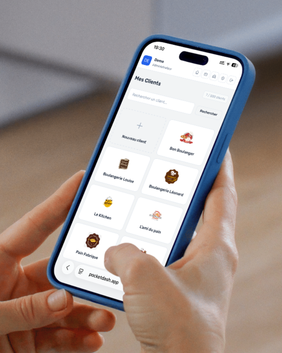 Liste des clients Pocketdash